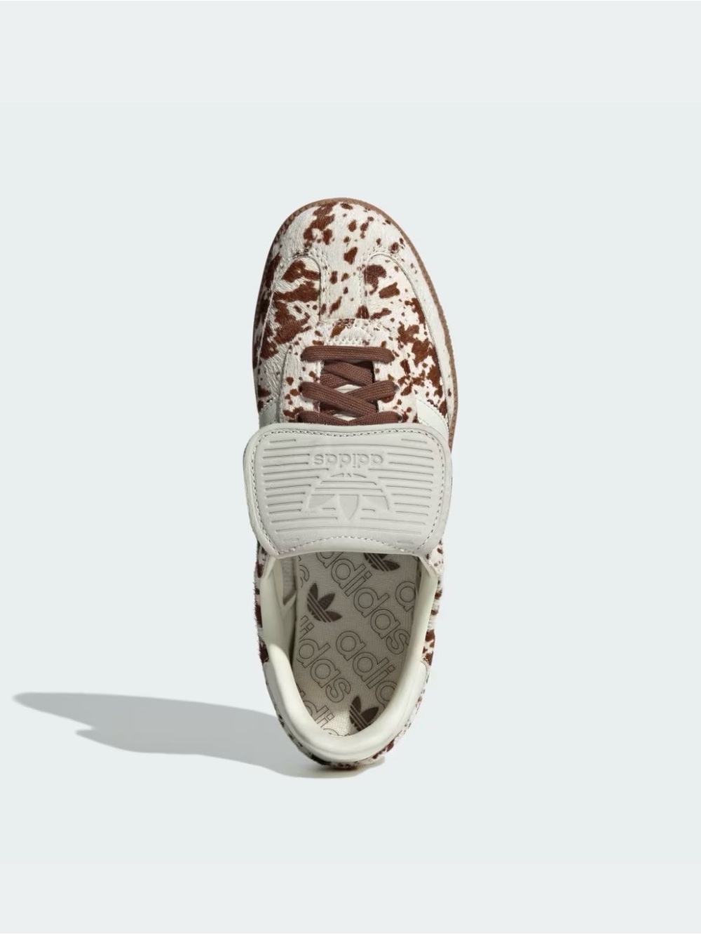 Adidas Women’s Samba Sneakers in Cream & Brown Cow Print - Picture 3 of 12